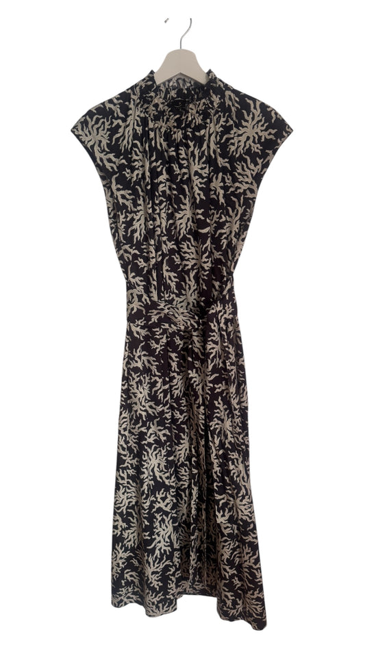 Husk Print Cotton Midi Dress - Size 10
