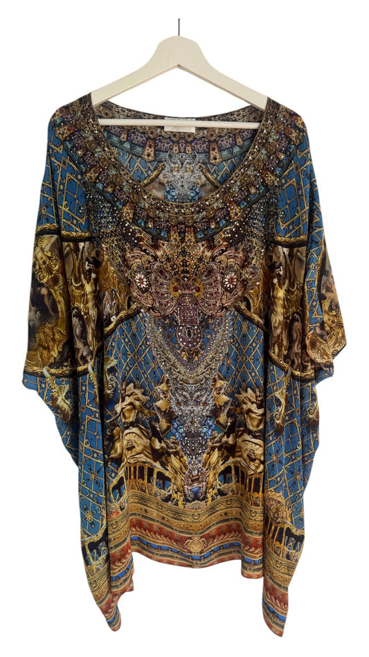 Camilla Gilded Luxury Round Neck Kaftan - ONE SIZE (Brand New with Tags)