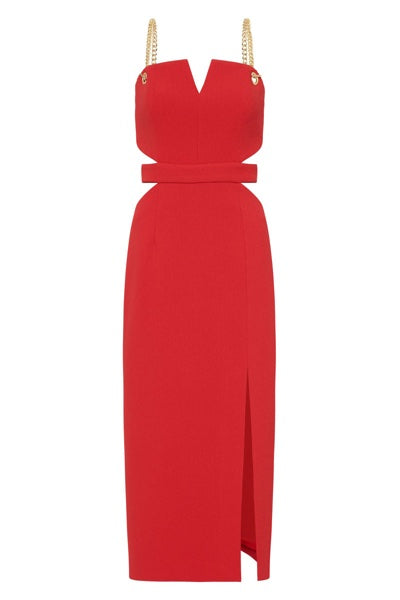 Rebecca Vallance Scarlett Chain Midi Dress