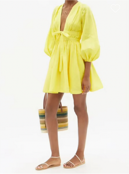 Zimmermann Shelley Plunge Bow Mini Dress