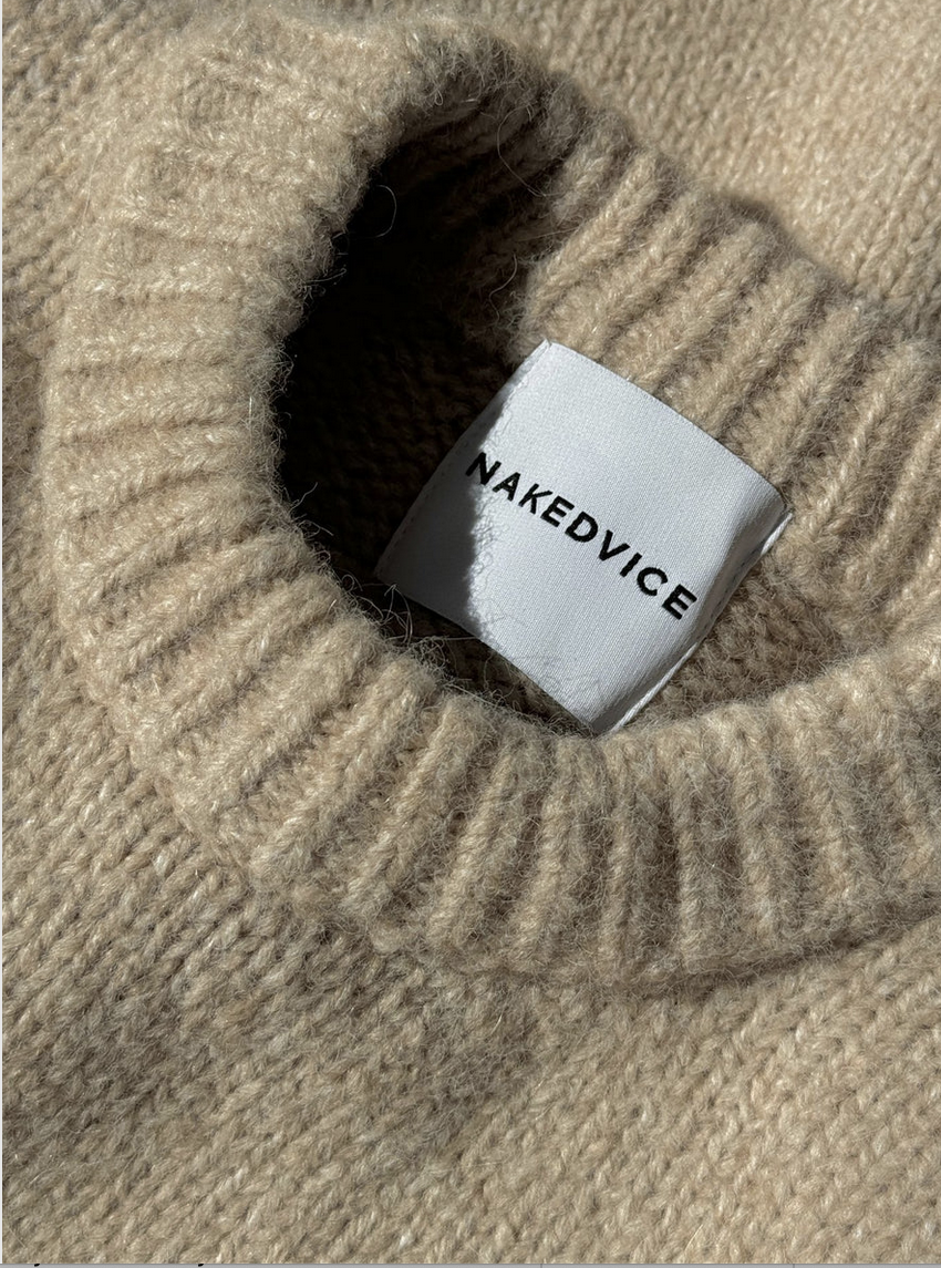 NAKEDVICE Nicholas Oversized Beige Jumper - Size S