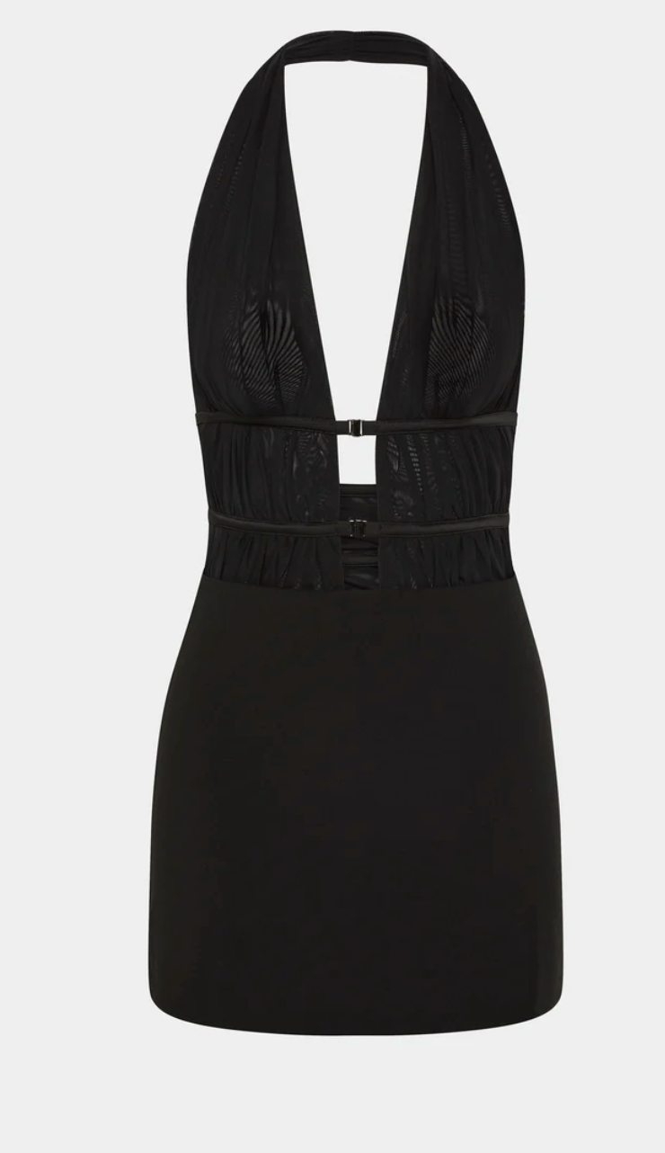 Misha Celin e Twill Mini Black Dress - Size XS (Brand New)