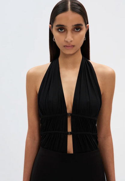 Misha Celin e Twill Mini Black Dress - Size XS (Brand New)