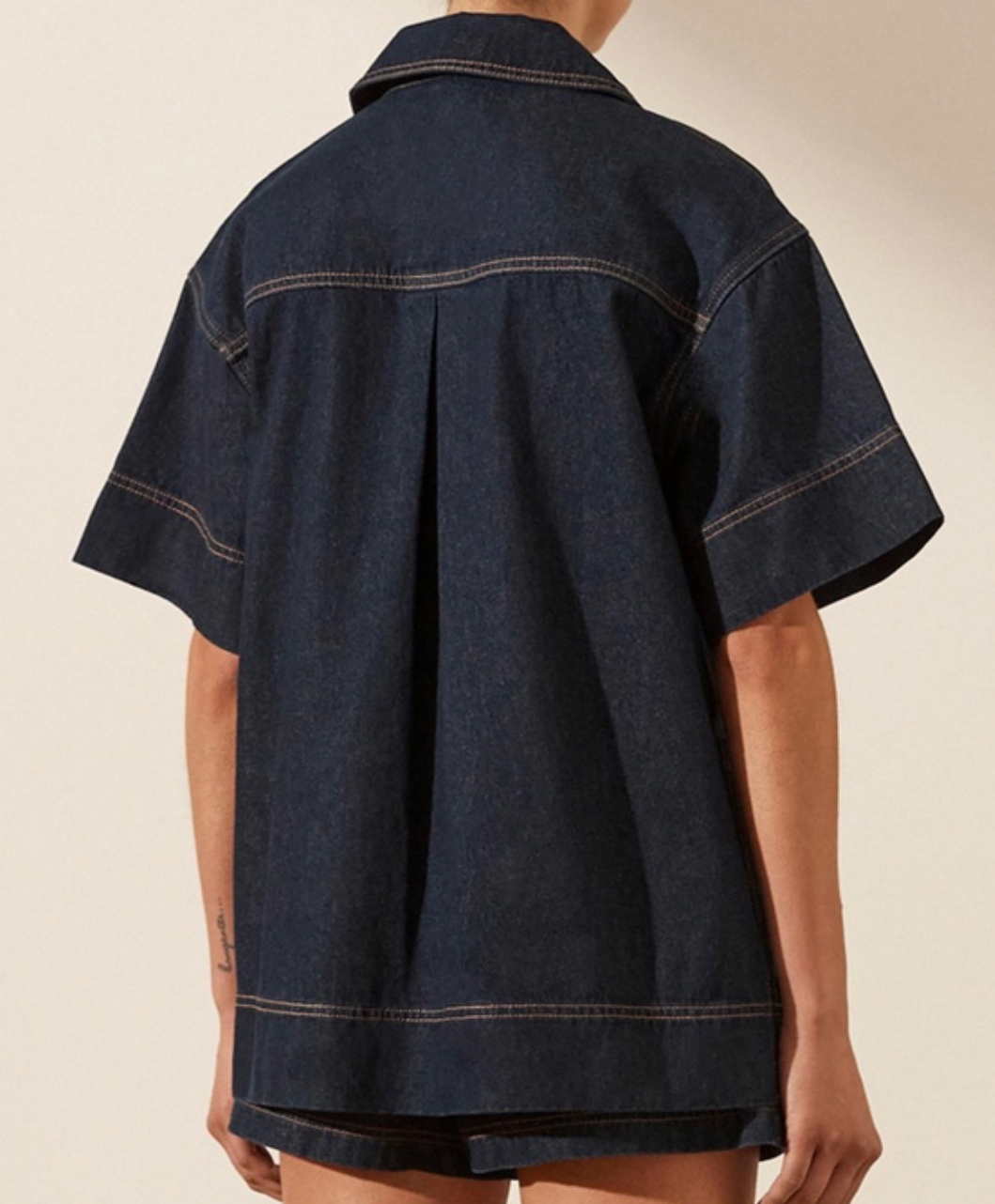 Shona Joy Short Denim Rita Pullover  Top - Size 8