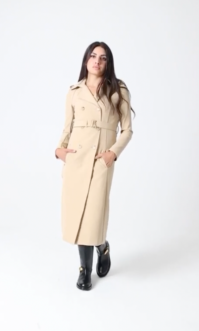 Patrizia Pepe Tan Trench Coat - Size 44 (Brand New)