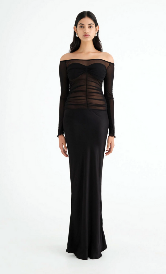 Benni Mayan Black Maxi Dress - Size 6 (Brand New)