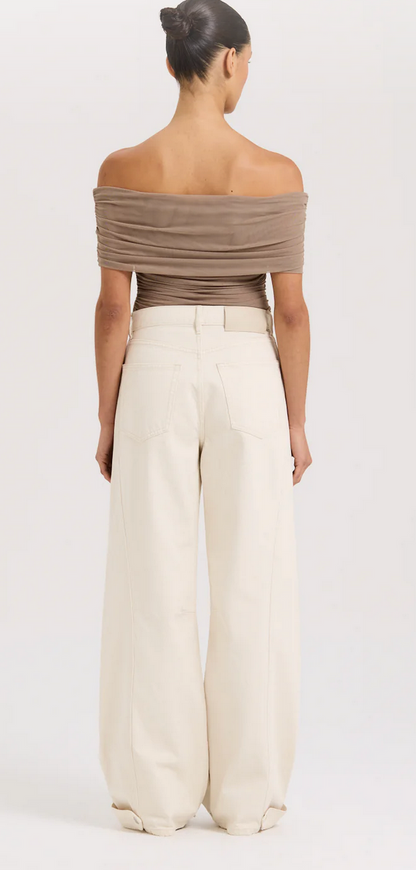 Henne Vinna Taupe Top - Size S