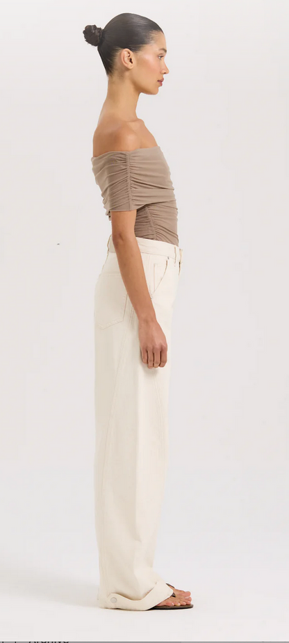 Henne Vinna Taupe Top - Size S