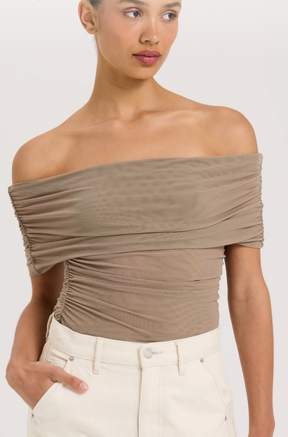 Henne Vinna Taupe Top - Size S