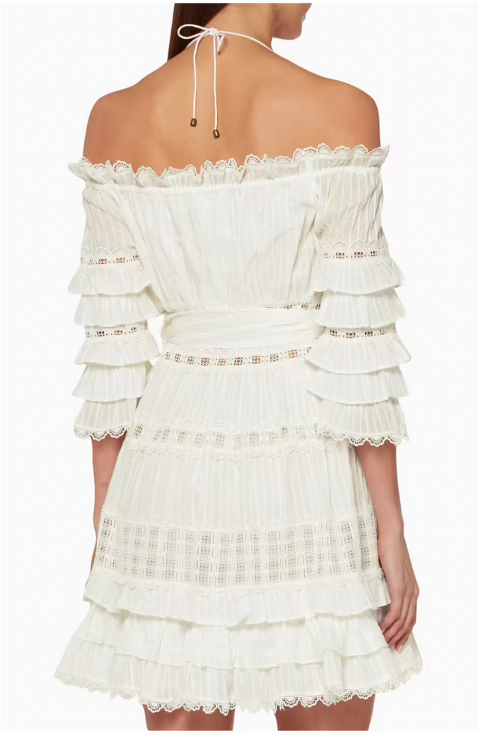 Zimmermann Corsair Off Shoulder Dress - Size S