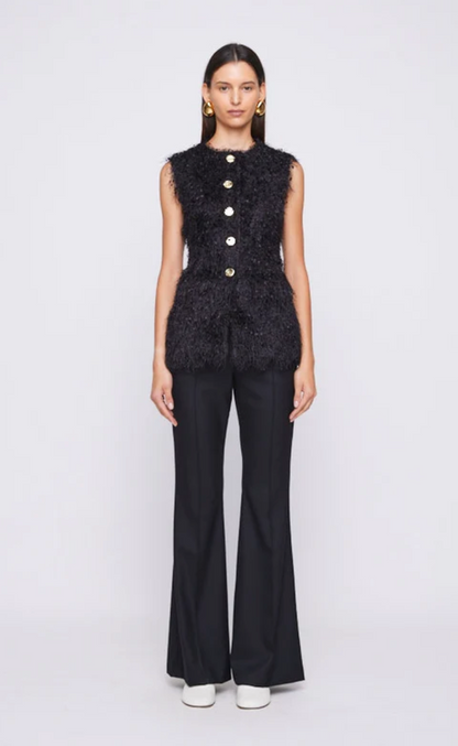 Anna Quan Grace Feather Top with Gold Buttons - Size 8