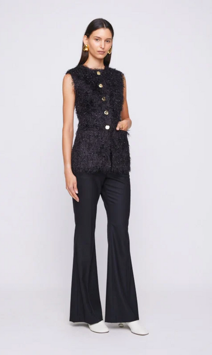 Anna Quan Grace Feather Top with Gold Buttons - Size 8