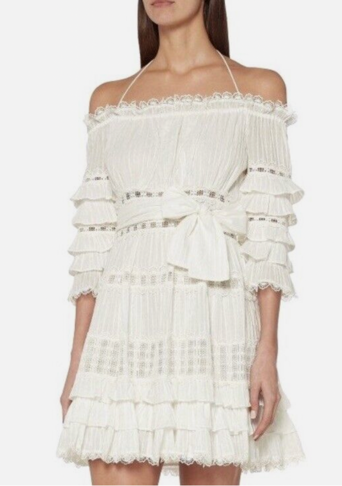 Zimmermann Corsair Off Shoulder Dress - Size S