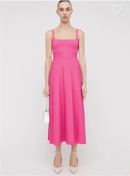 Scanlan Theodore Crepe Knit Square Neck Dress - Size XS