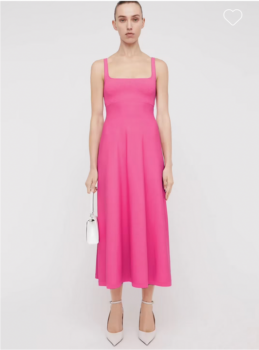 Scanlan Theodore Crepe Knit Square Neck Dress - Size XS