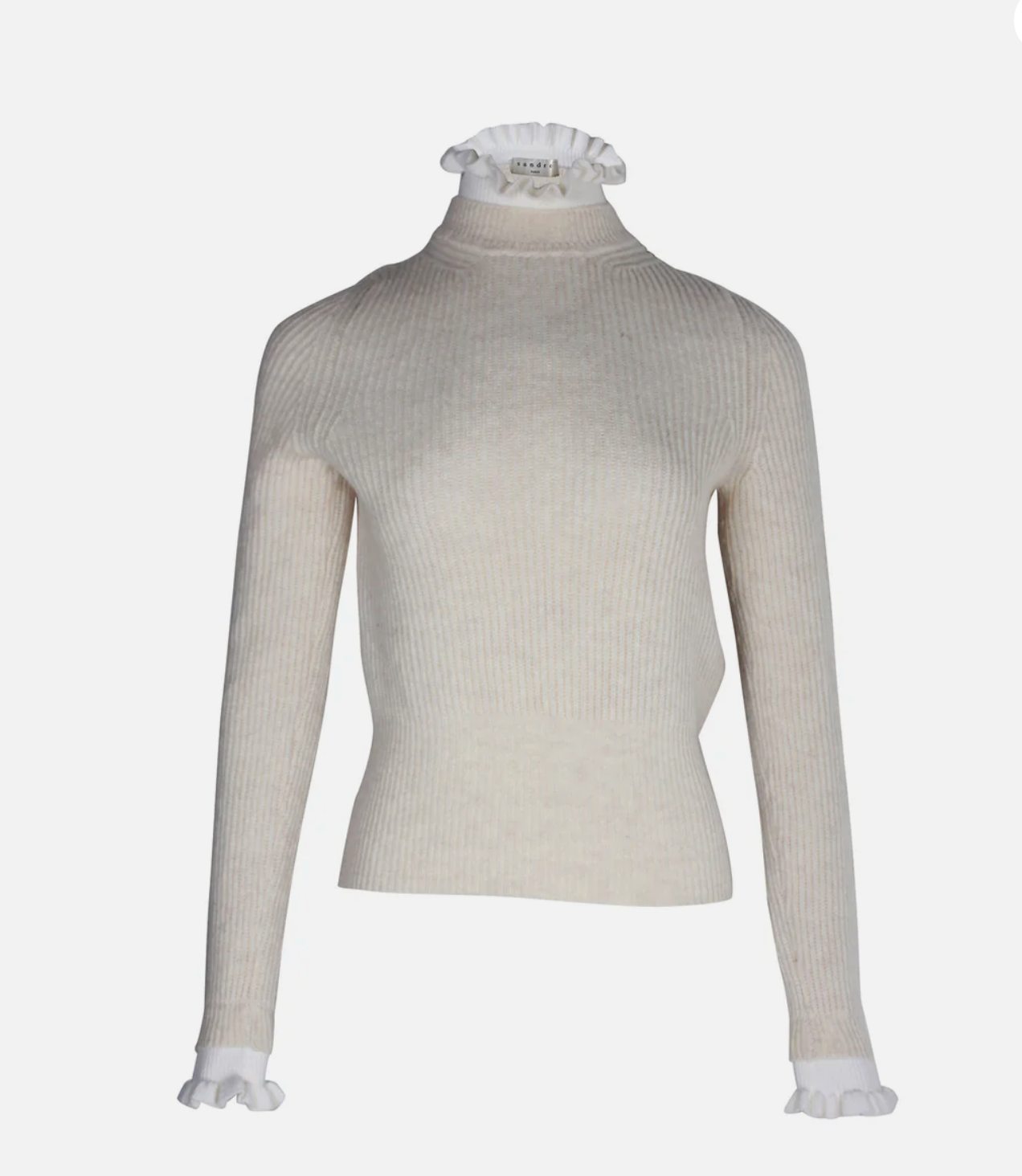 Sandro Miles Ruffled Collar & Cuffs Sweater - Size 2