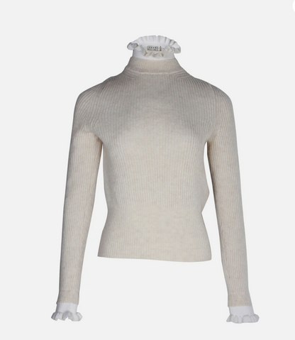 Sandro Miles Ruffled Collar & Cuffs Sweater - Size 2