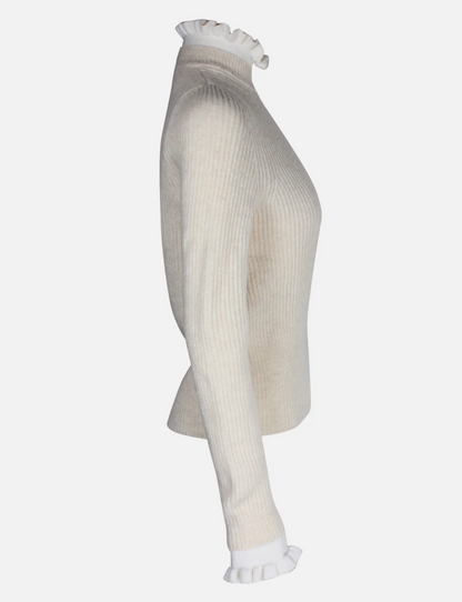 Sandro Miles Ruffled Collar & Cuffs Sweater - Size 2