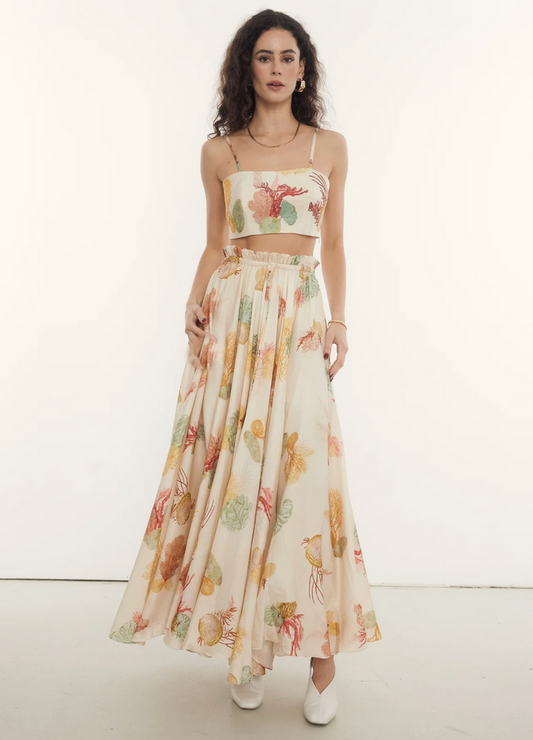 Rooh Collective La Mer Summer Maxi Skirt - Size S (Brand New)