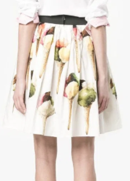 Dolce & Gabbana Ice Cream Printed Cotton Skirt - Size 44