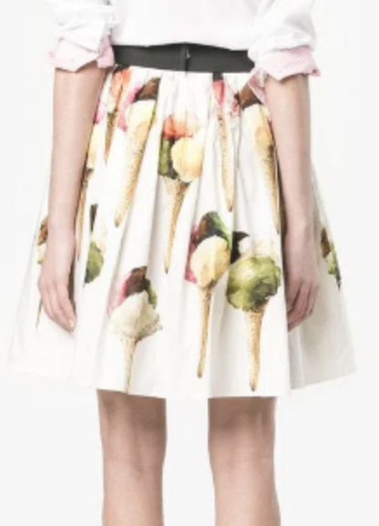 Dolce & Gabbana Ice Cream Printed Cotton Skirt - Size 44