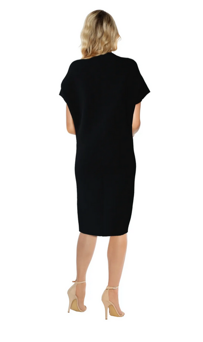 Scanlan Theordore Black Cocoon Crepe Knit Dress - Size XS