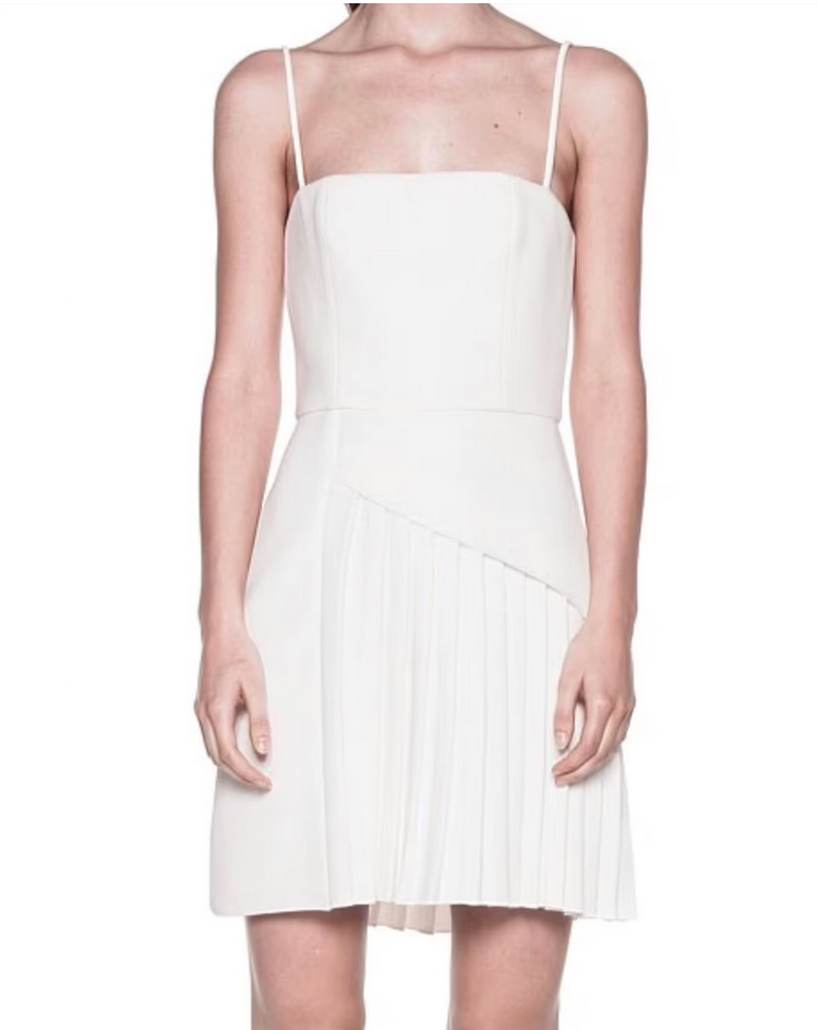 Dion Lee Coil Pleat White Mini Dress - Size 8