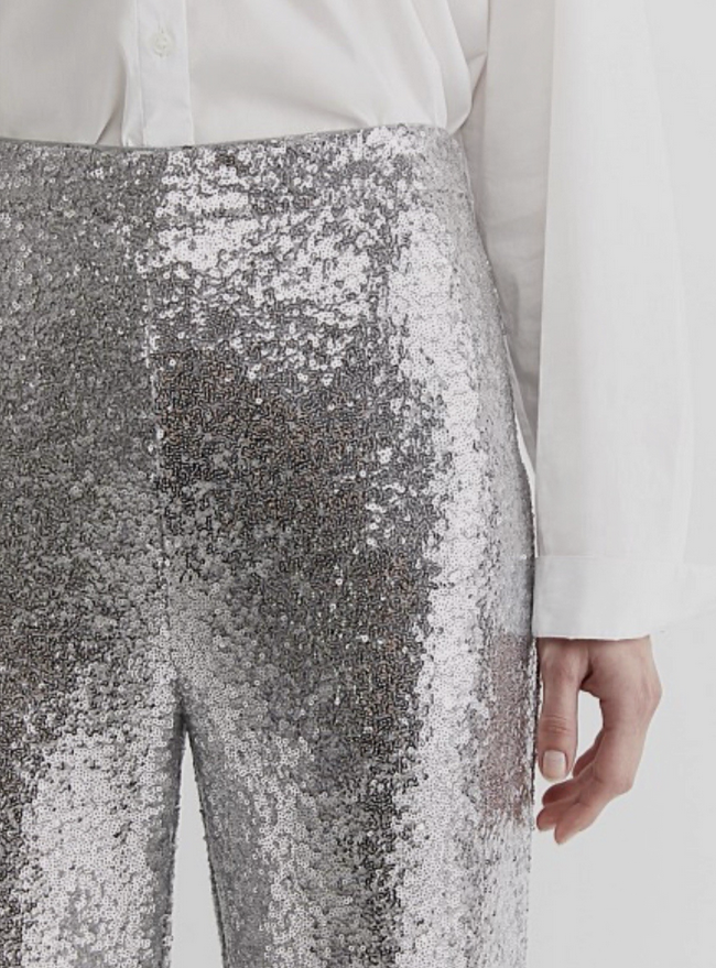 Sportscraft Silver Sequin Pants - Size 8