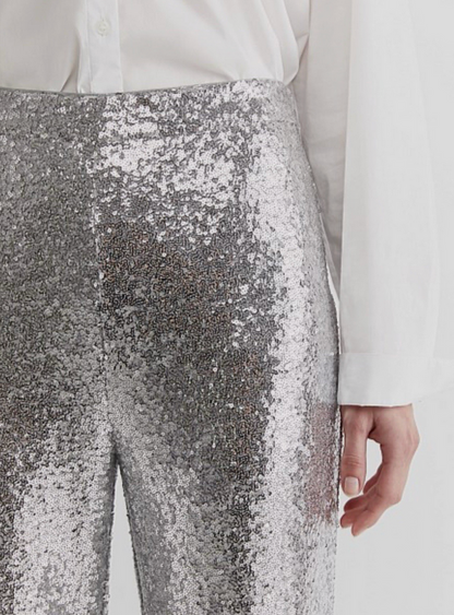 Sportscraft Silver Sequin Pants - Size 8