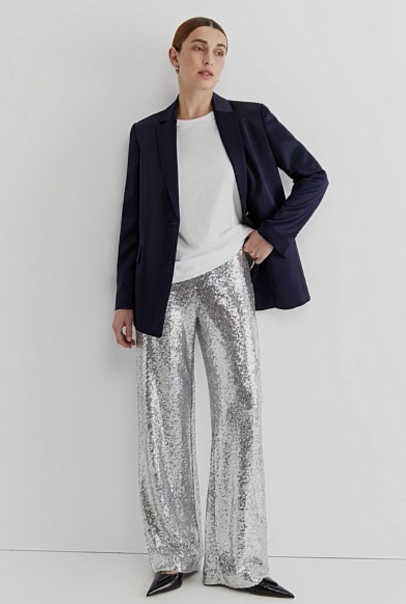 Sportscraft Silver Sequin Pants - Size 8