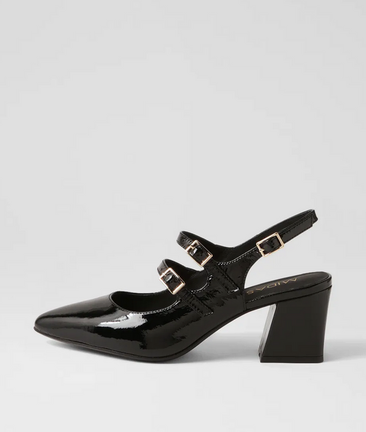 Midas Merina Patent Leather Mary Jane Heels - Size 38 (Brand New in Box)