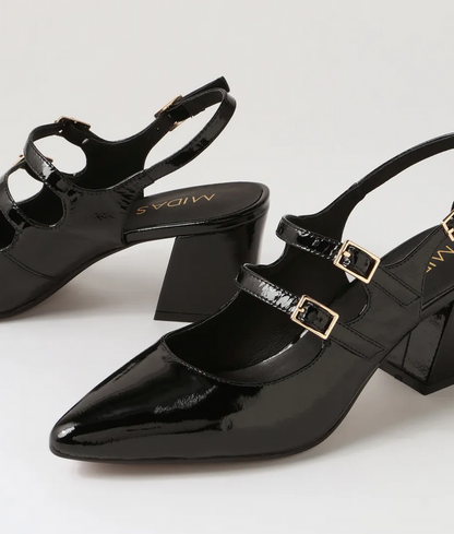 Midas Merina Patent Leather Mary Jane Heels - Size 38 (Brand New in Box)
