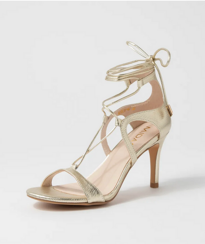 Midas Norrina Gold Lizard Leather Heels - Size 38