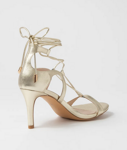 Midas Norrina Gold Lizard Leather Heels - Size 38