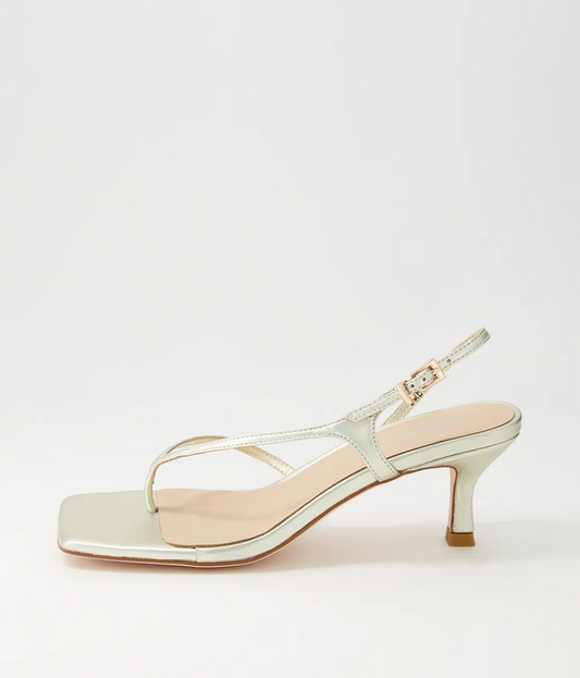 Midas Drewe Pale Gold Leather Heels - Size 38