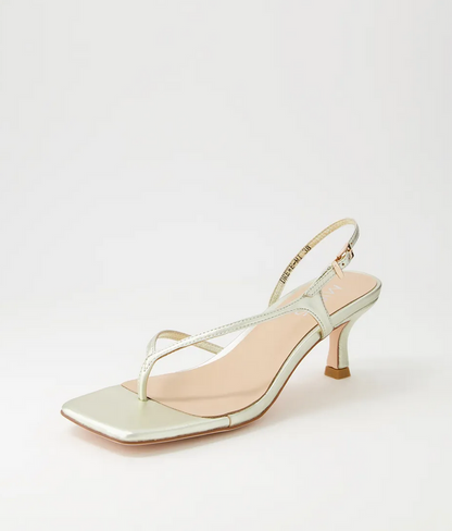 Midas Drewe Pale Gold Leather Heels - Size 38