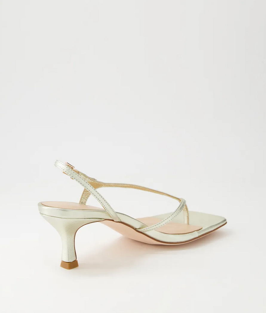 Midas Drewe Pale Gold Leather Heels - Size 38