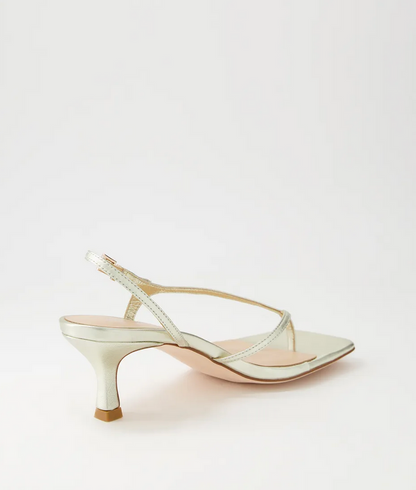 Midas Drewe Pale Gold Leather Heels - Size 38