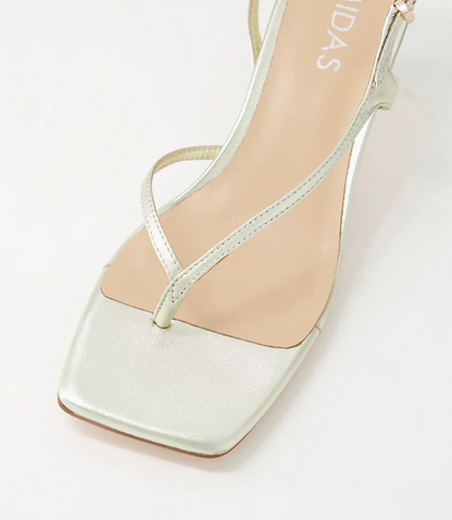 Midas Drewe Pale Gold Leather Heels - Size 38