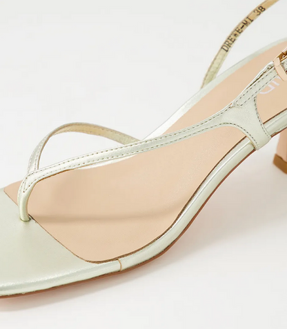 Midas Drewe Pale Gold Leather Heels - Size 38