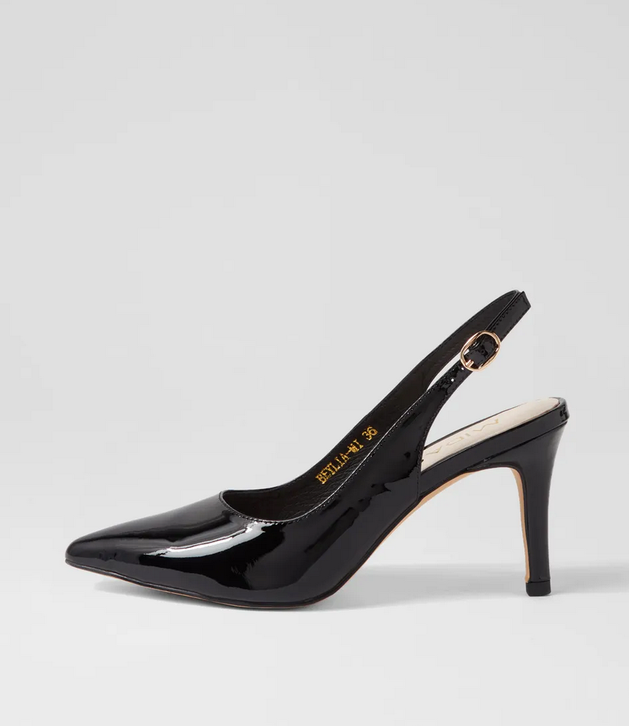 Midas Beylia Dark Navy Patent Leather Heels - Size 38