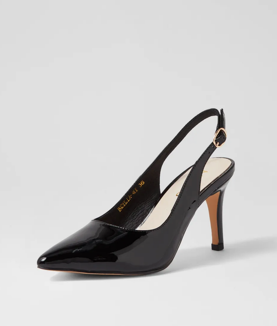 Midas Beylia Dark Navy Patent Leather Heels - Size 38