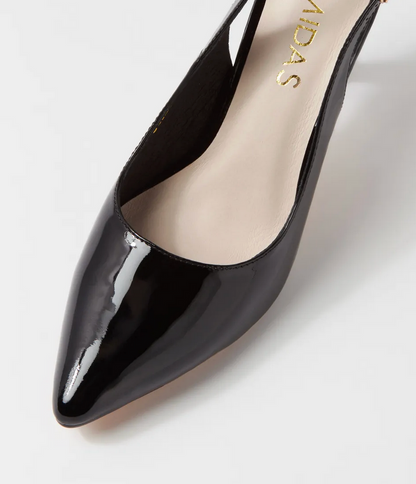 Midas Beylia Dark Navy Patent Leather Heels - Size 38