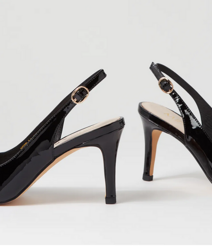 Midas Beylia Dark Navy Patent Leather Heels - Size 38