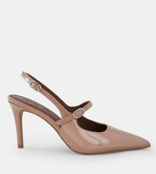 Shelly Shen Milan Buff Patent Leather Heels - Size 38 (Brand New in Box)