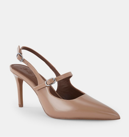 Shelly Shen Milan Buff Patent Leather Heels - Size 38 (Brand New in Box)