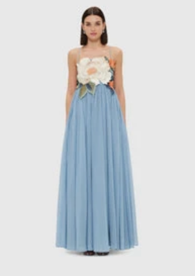 Leo Lin Agnes Applique Floral Maxi Dress - Size 10