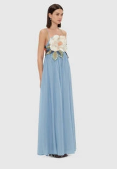 Leo Lin Agnes Applique Floral Maxi Dress - Size 10