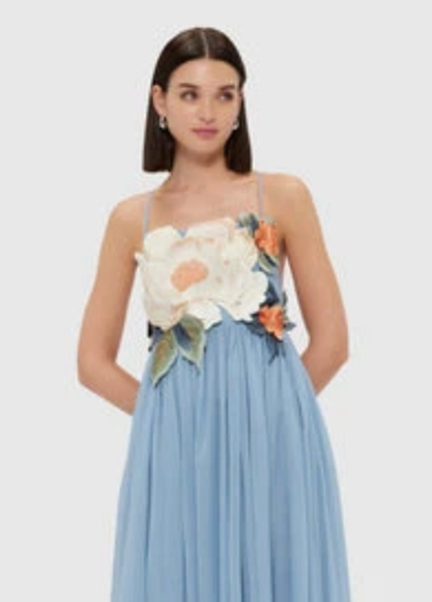 Leo Lin Agnes Applique Floral Maxi Dress - Size 10