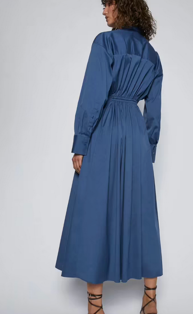 Scanlan Theodore Cotton Gathered Midi Dress - Size 12